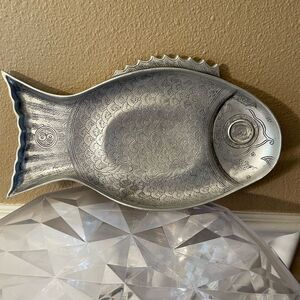 Arthur Court Vintage Fish Intricate Design Silver Color Fish Platter